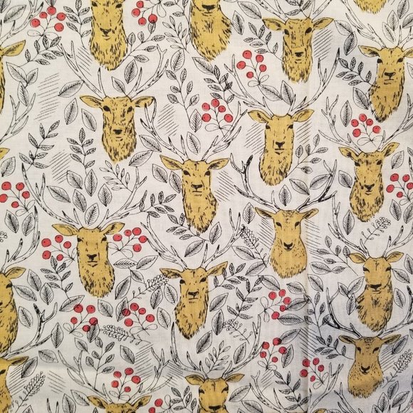 Dear Stella Fabric Timberland Stag Deer Antlers Berries Material Crafting Sewing - Picture 3 of 5